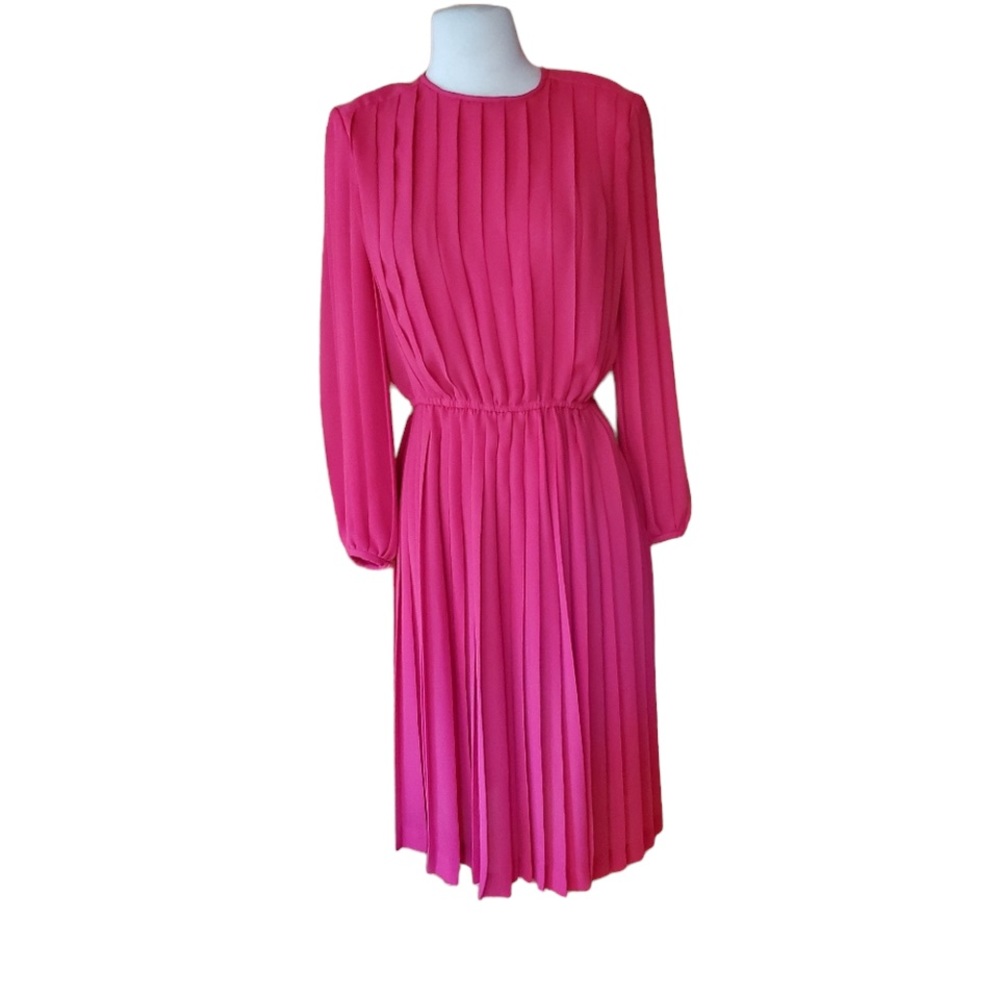 1980s Liz‎ Petites Inc. Pleated Career Dress